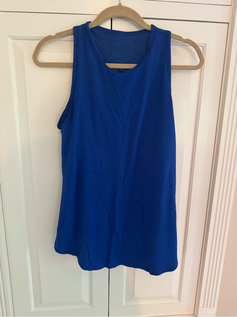 Shebird Sleeveless Performance Tank Top with built in bra in Blue